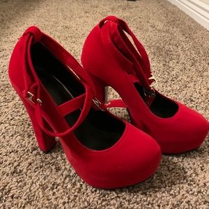 Red velvet heals shoes